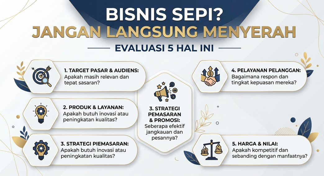 Bisnis Sepi? Jangan Langsung Menyerah, Evaluasi 5 Hal Ini